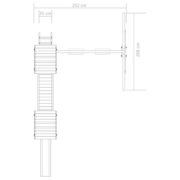 vidaXL Spielturm Spielturm mit Leiter Rutsche und Schaukeln 252x432x218 cm Holz ZP9520