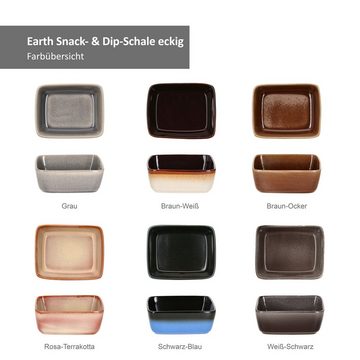 MamboCat Servierschale 6er Set Snack- & Dip-Schale eckig 10,5x8,4cm Earth - 24301896, Steingut