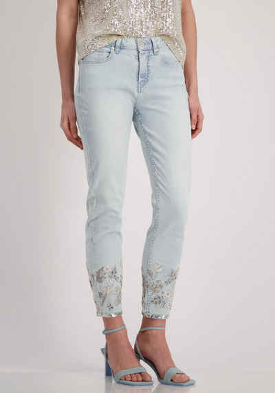 Monari Slim-fit-Jeans mit Stickerei