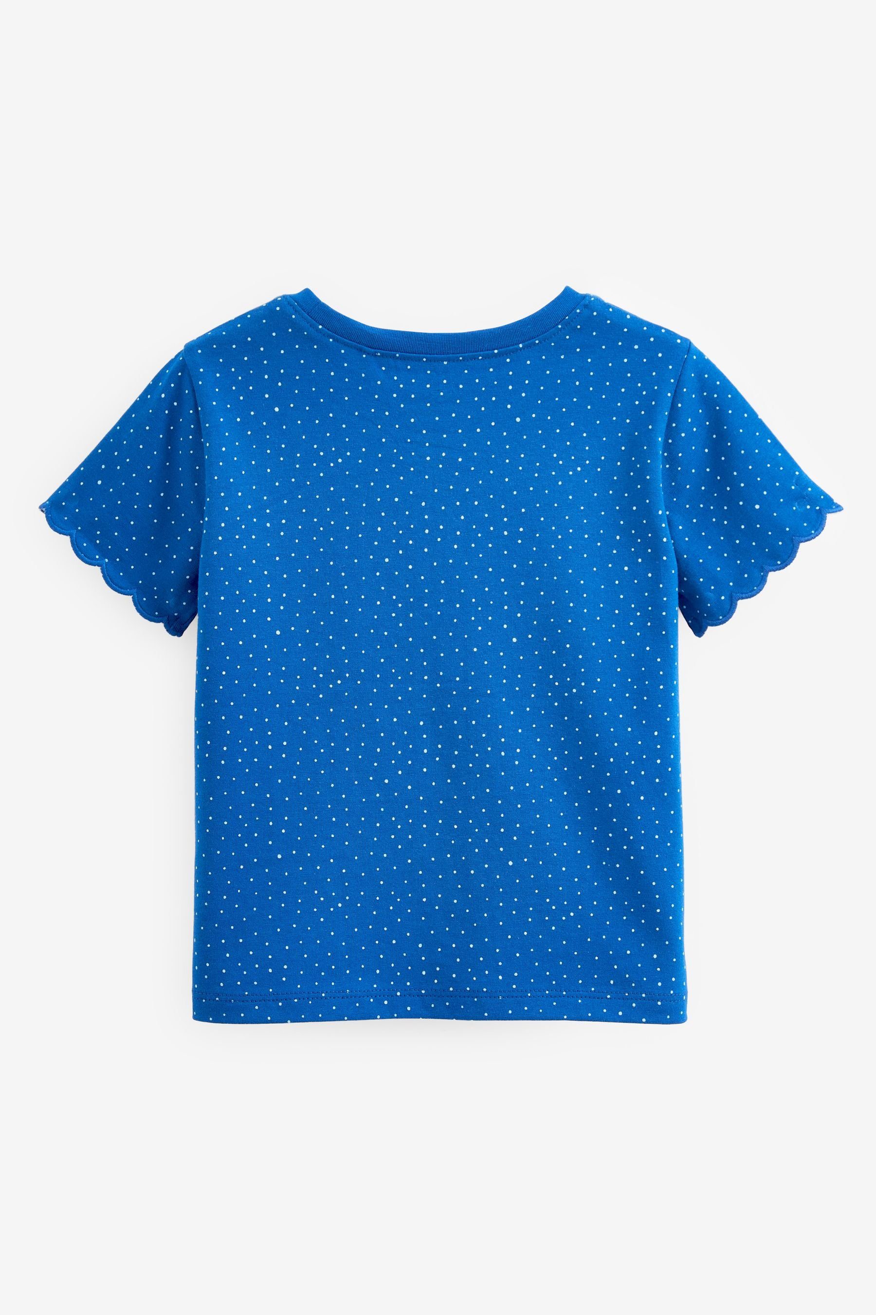 Next T-Shirt T-Shirt mit Bogenkante (1-tlg) Navy Spot