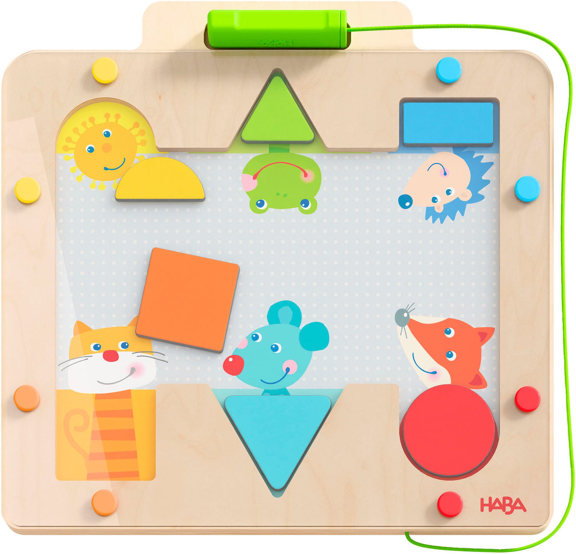 Haba Spiel Vario Formen mit geometrischen Motivplättchen, Magnetspiel