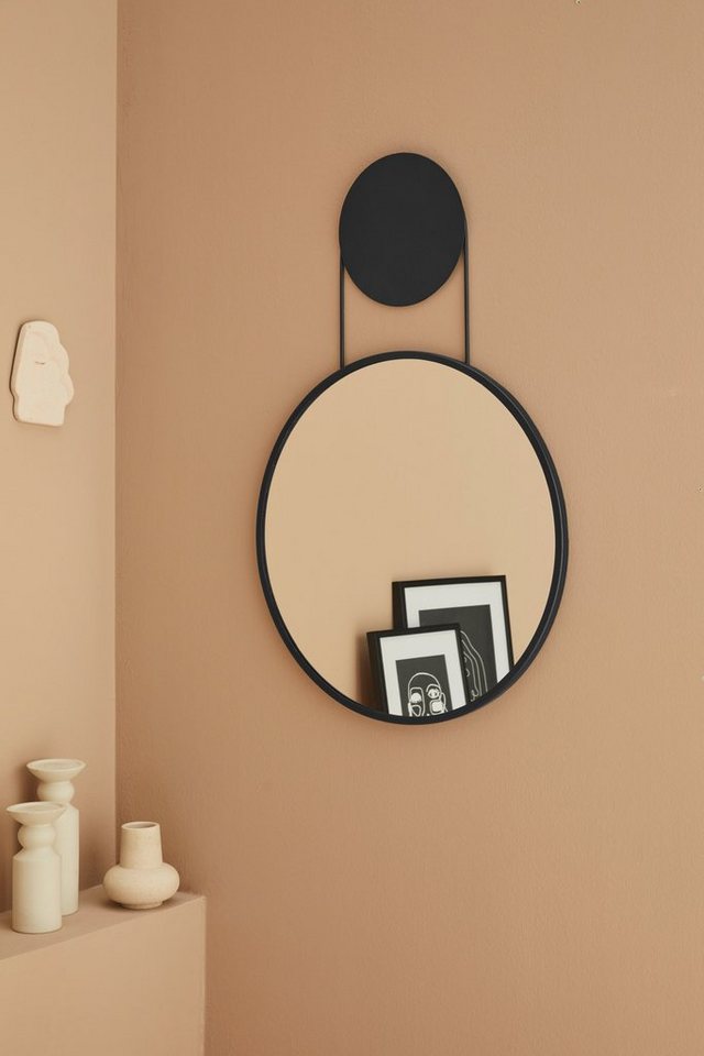 LeGer Home by Lena Gercke Wandspiegel ovaler Aufhängespiegel, schwarz (1-St),  Dekospiegel, Wanddeko, rund, Rahmen aus Metall, modern