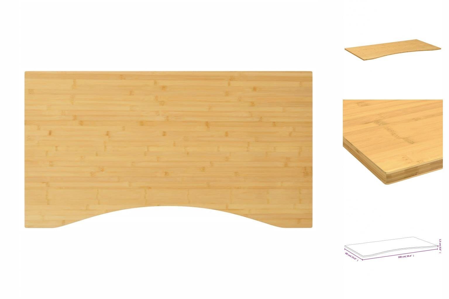 vidaXL Schreibtisch Schreibtischplatte 100x60x1,5 cm Bambus