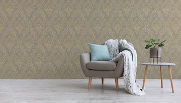 Tadessi Vliestapete Tapete Barock Giulia M1-No.2177, Vliestapete, Gold, Beige, Ornamen