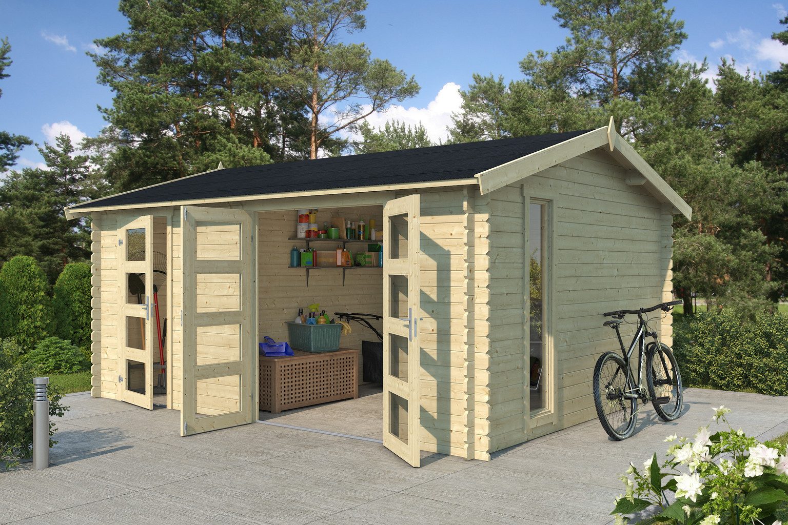LASITA MAJA Gartenhaus Lasita Maja Gartenhaus Carroz 2, 28 mm, 496 x 403 x 251 cm, natur