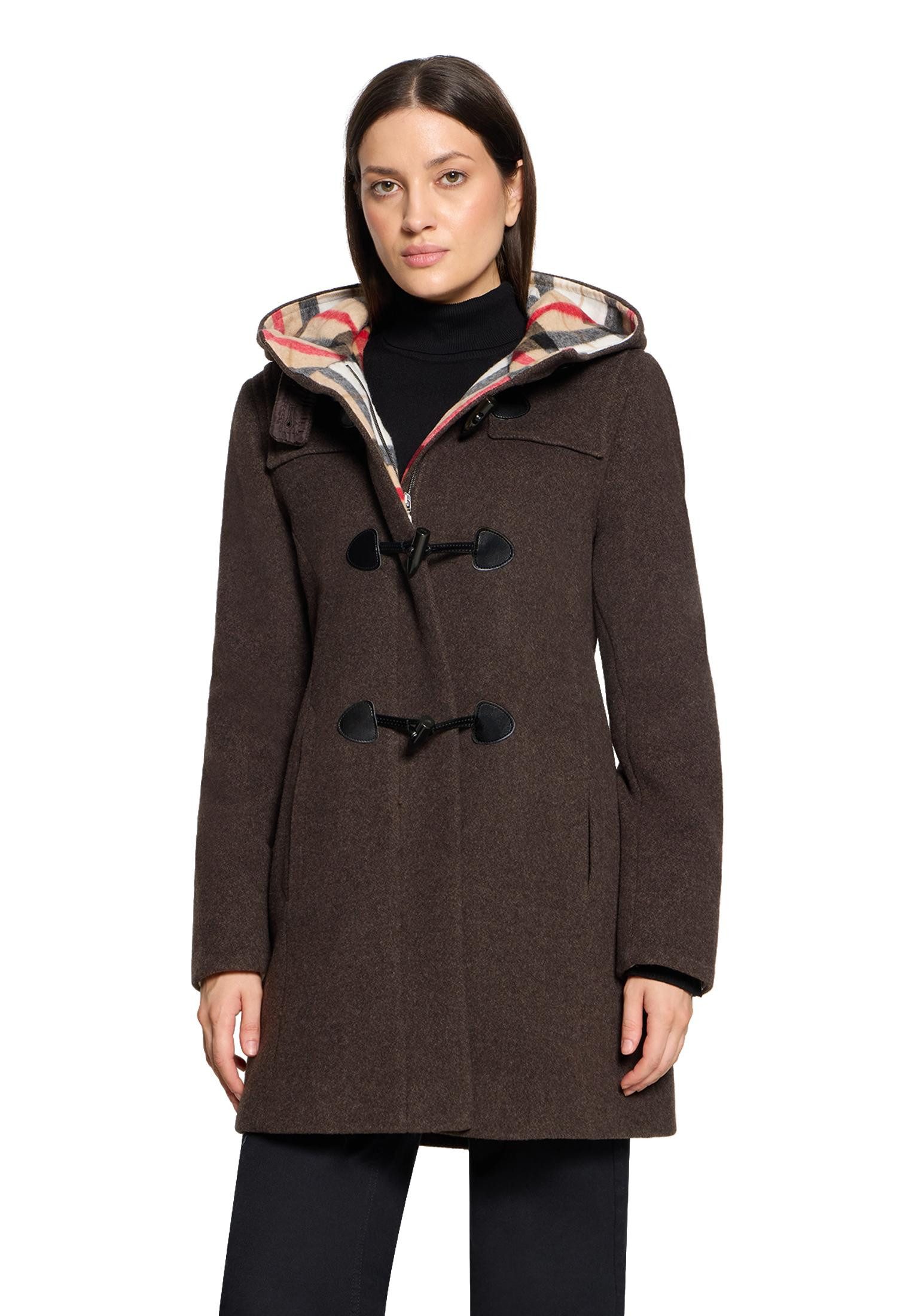 Gil Bret Dufflecoat Dufflecoat mit Kapuze und kariertem Inlay