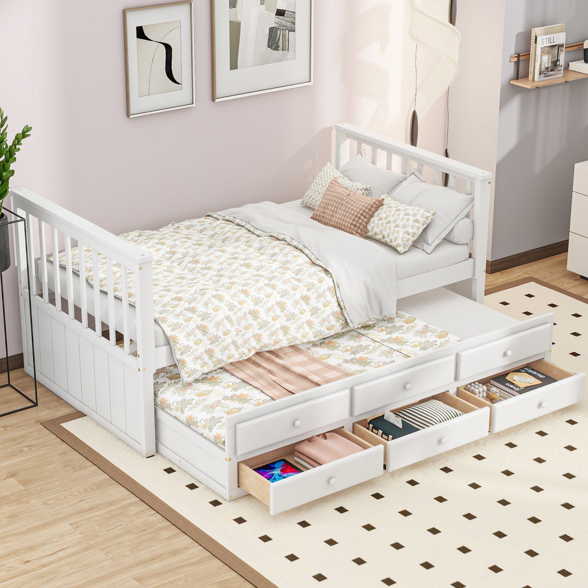 Flieks Massivholzbett, Einzelbett Kinderbett 90x200cm mit günstig online kaufen