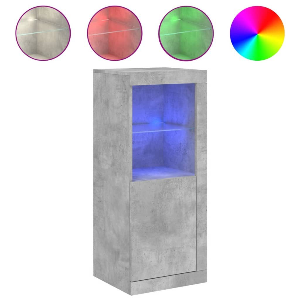 vidaXL Sideboard Sideboard mit LED-Leuchten Betongrau günstig online kaufen