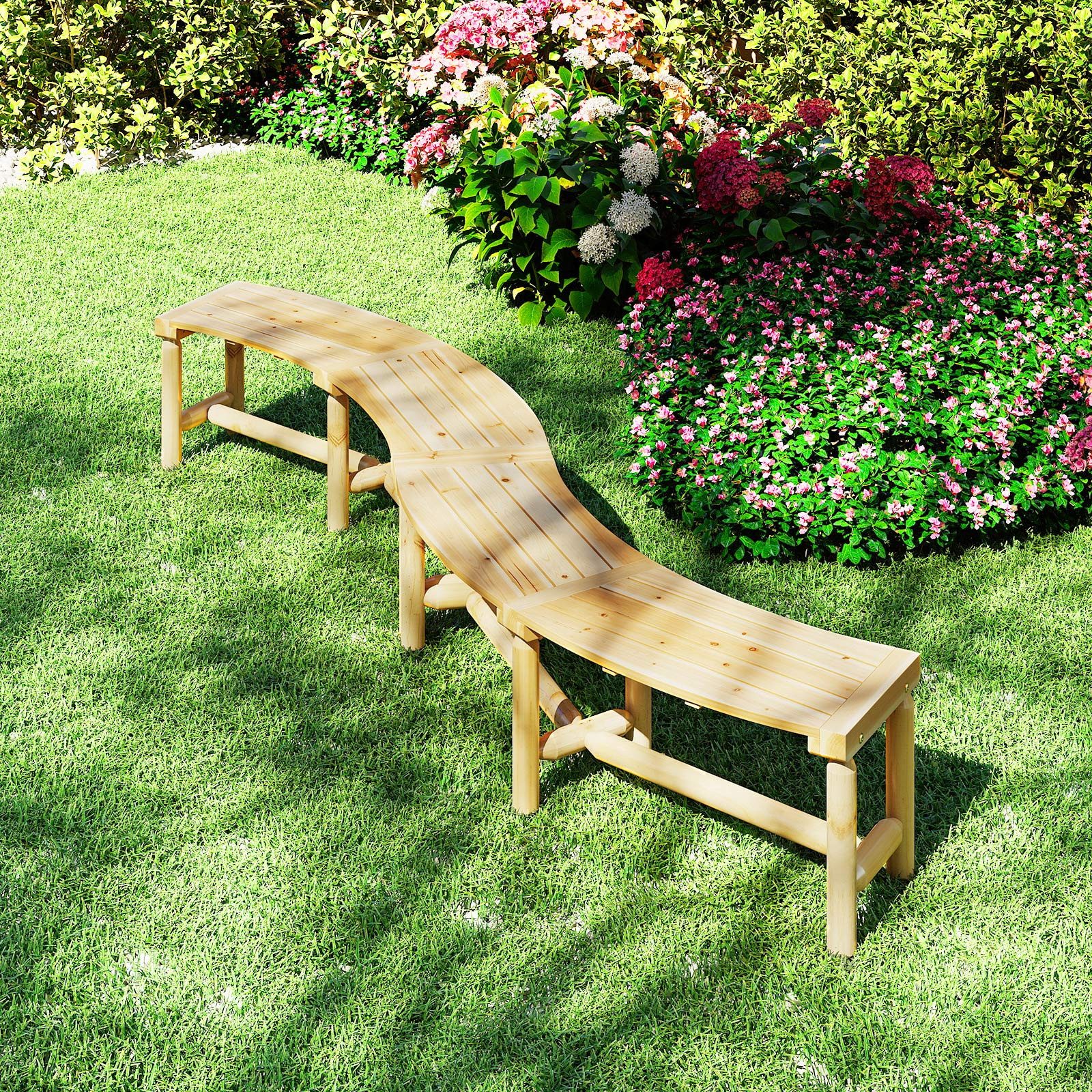 COSTWAY Gartenbank, 3 Sitzer Sitzbank Holzbank, günstig online kaufen