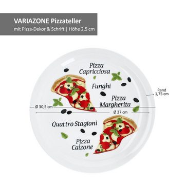 MamboCat Pizzateller 6er Set Variazione Pizzateller Ø30,5cm XL-Teller Pizza-Dekor Platte