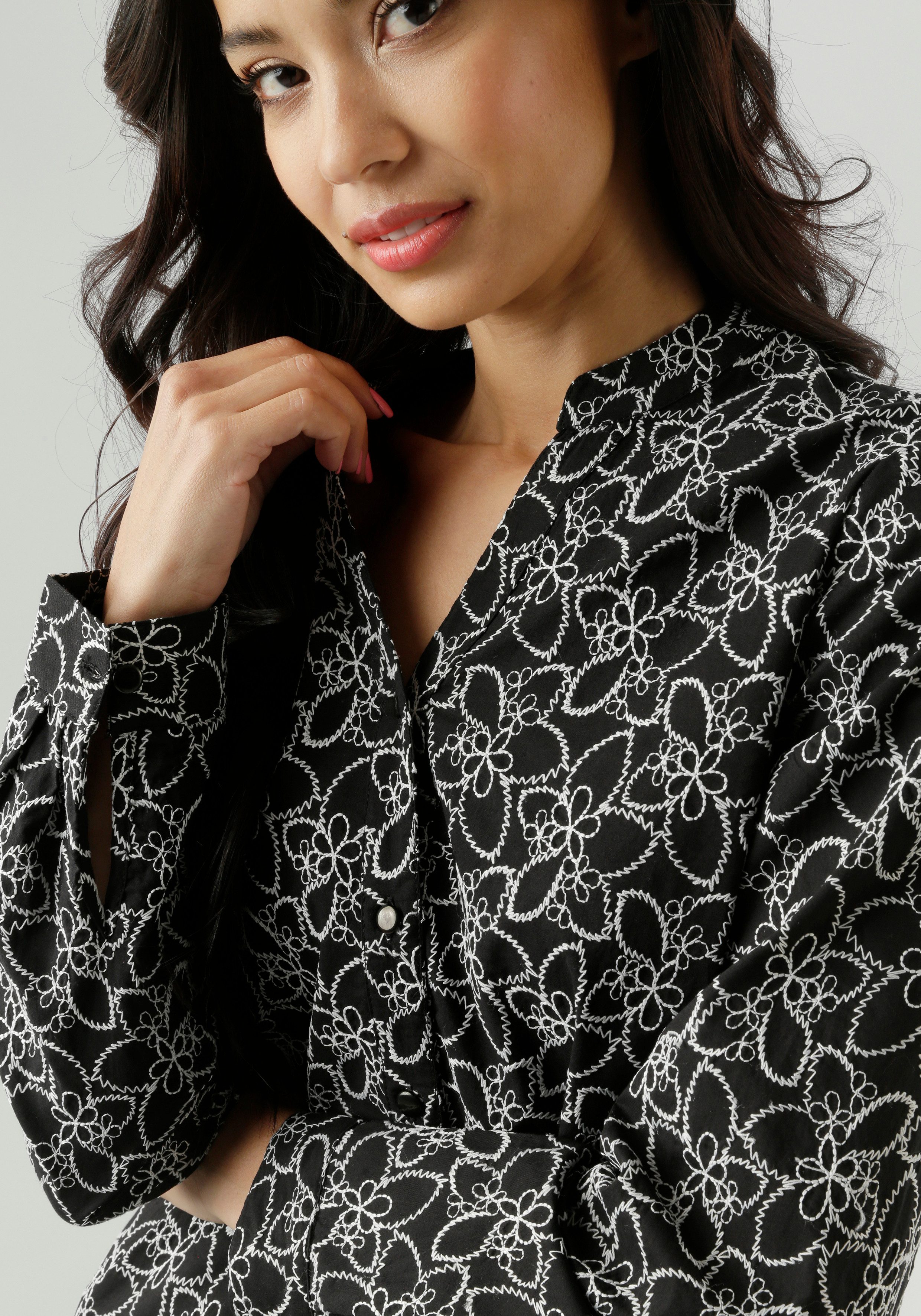 Aniston SELECTED Langarmbluse mit trendiger und aufwendiger Stickerei allov günstig online kaufen