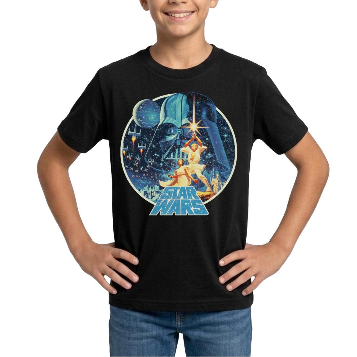 Spreadshirt T-Shirt Star Wars Galaxie Mit Ikonischen Charakteren Teenager T-Shirt (1-tlg)