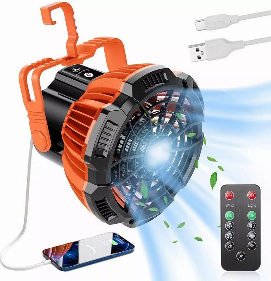 Verbesserte Kinderwagen-Ventilatoren 5200mAh Akku, Leise USB Ventilator Mit 3 Stufen & 360° Verstellbar, Tragbare Camping Mini Tischventilator 24 Stunden, Handventilator Mit Flexiblem Stativ, Ø14.8 Cm