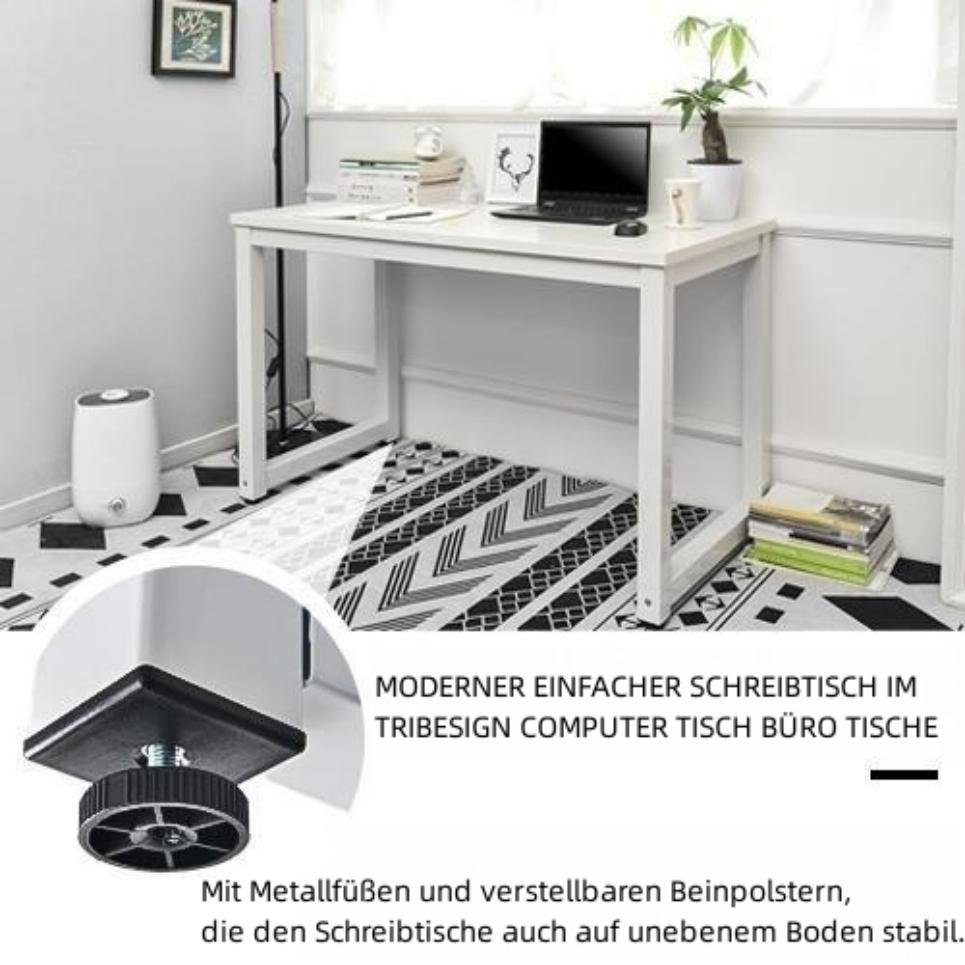 BlingBin Arbeitstisch Schreibtisch Computertisch Bürotisch Einstellfuß, CM Werkbank (1-St., 1 Einfache Breite Tisch, 120 Weiß Stahlgestell), Verstellbare