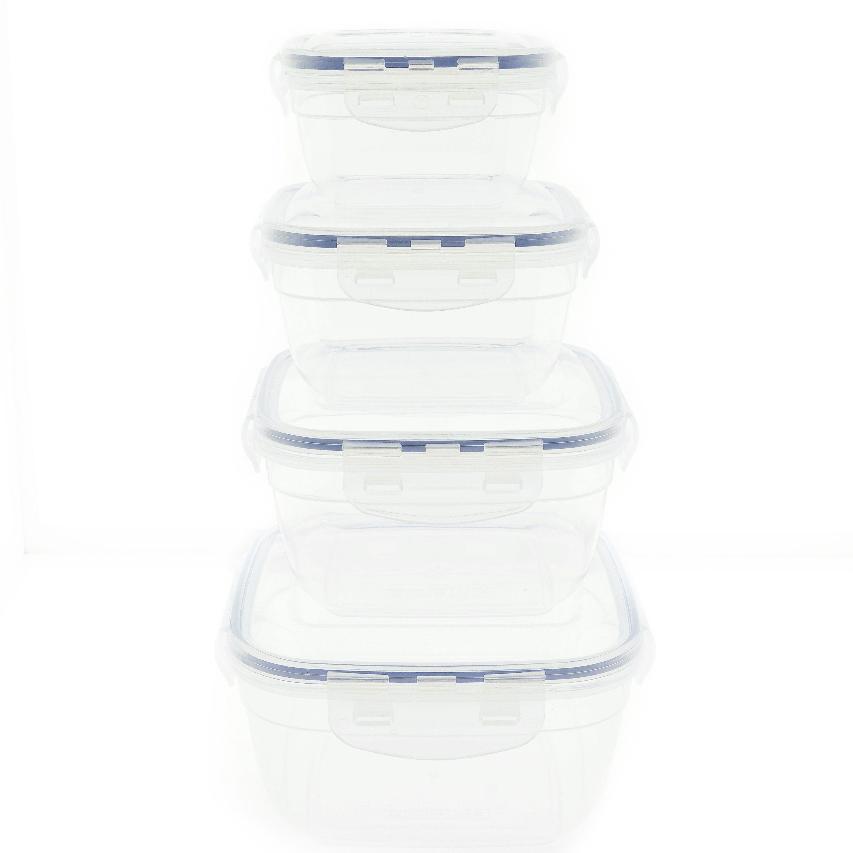 cofi1453 Vorratsdose 8- Teilig Vorratsbehälter Set mit Deckel Luftdicht transparent eckig, (8-tlg)