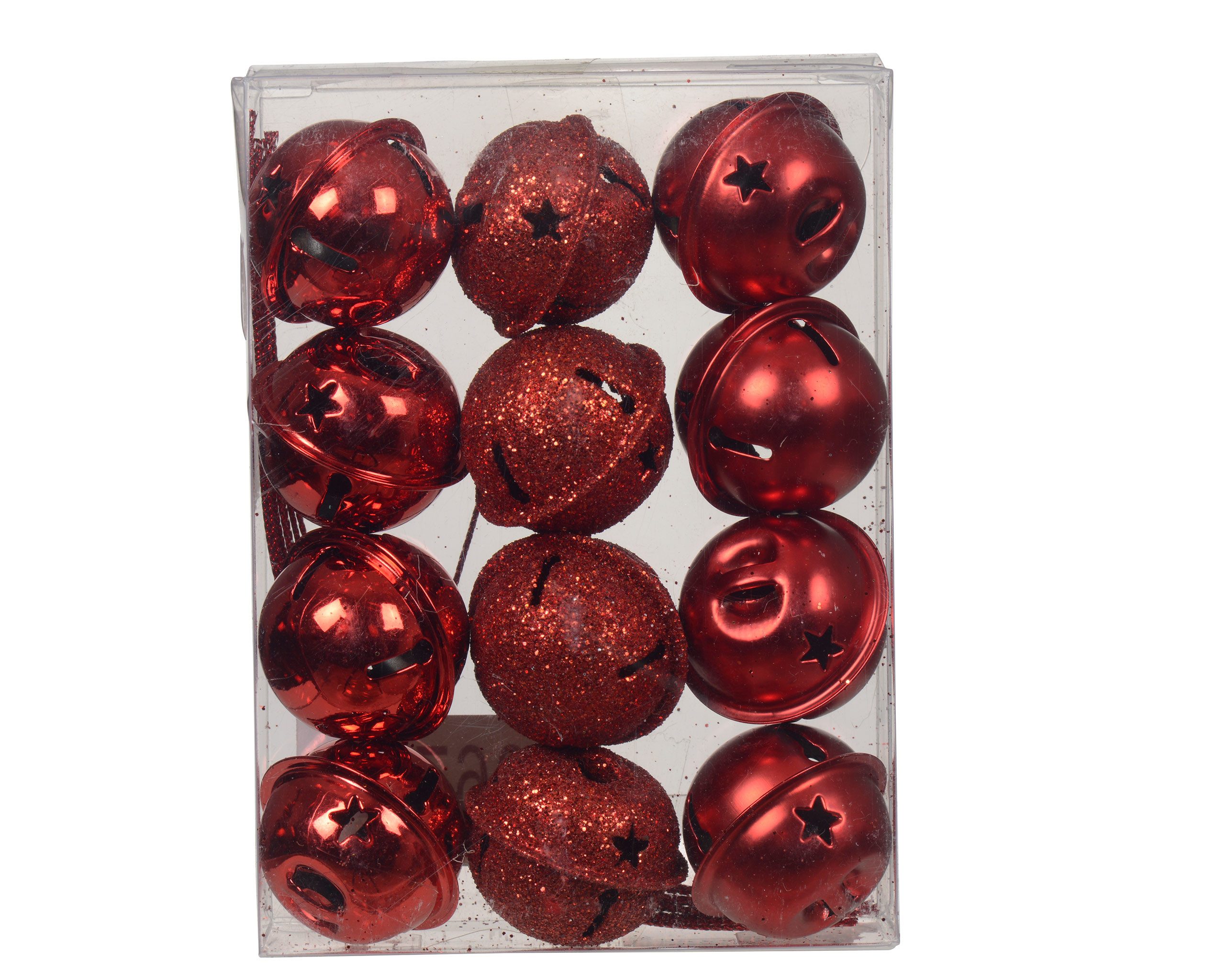 Kaemingk Christbaumschmuck, Glöckchen Metall 3cm 12er Set Rot