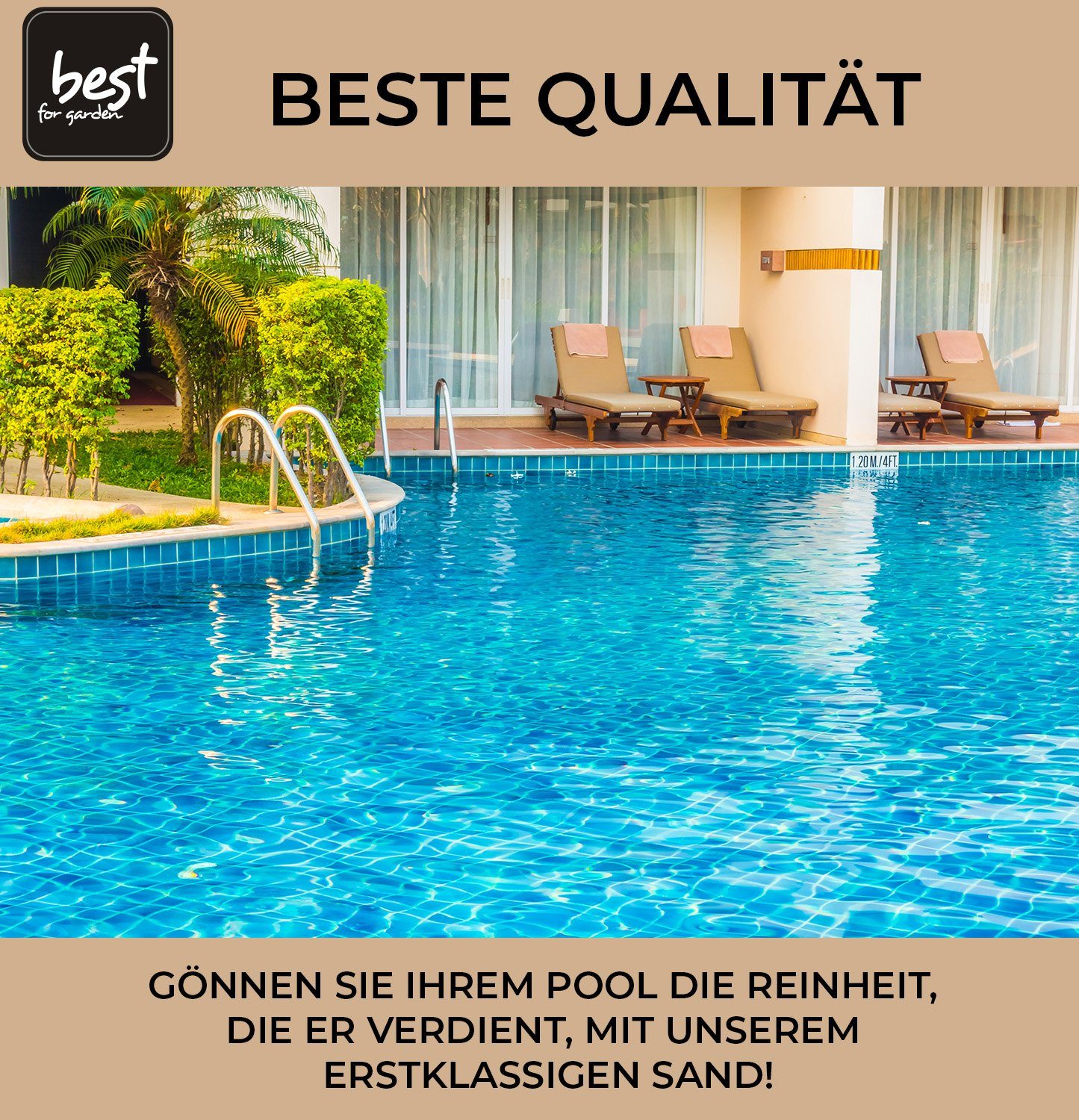 Best for Garden Schwimmbad, für – Filteranlagen. feinkörniger Quarzsand Hochwertiger Swimmingpool), Filtersand (Ideal Sand Pool, (0,4-0,8mm) für für Sandfilteranlage