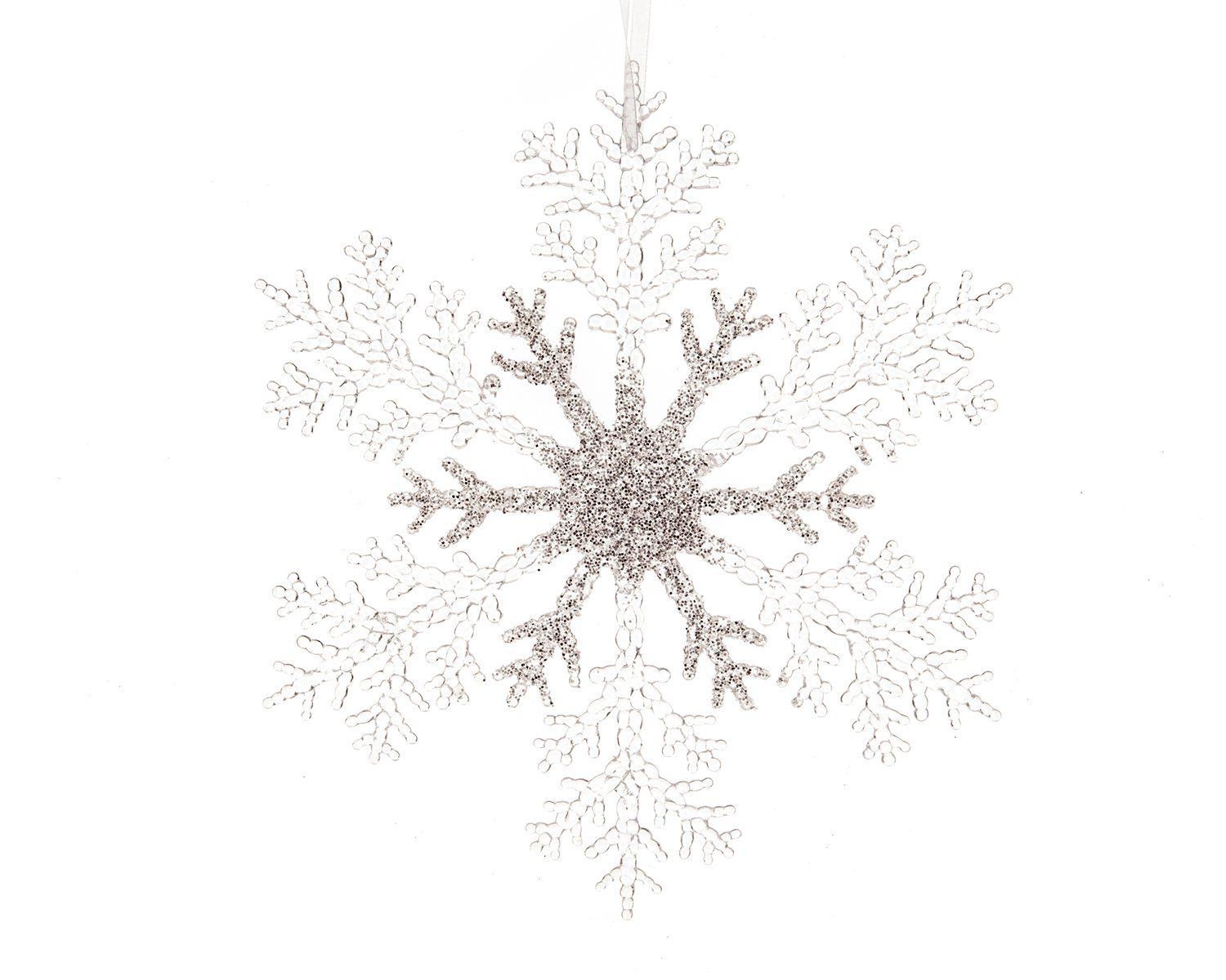 Kaemingk Christbaumschmuck, Anhänger XL Schneeflocke Kunststoff 21cm 1 Stück