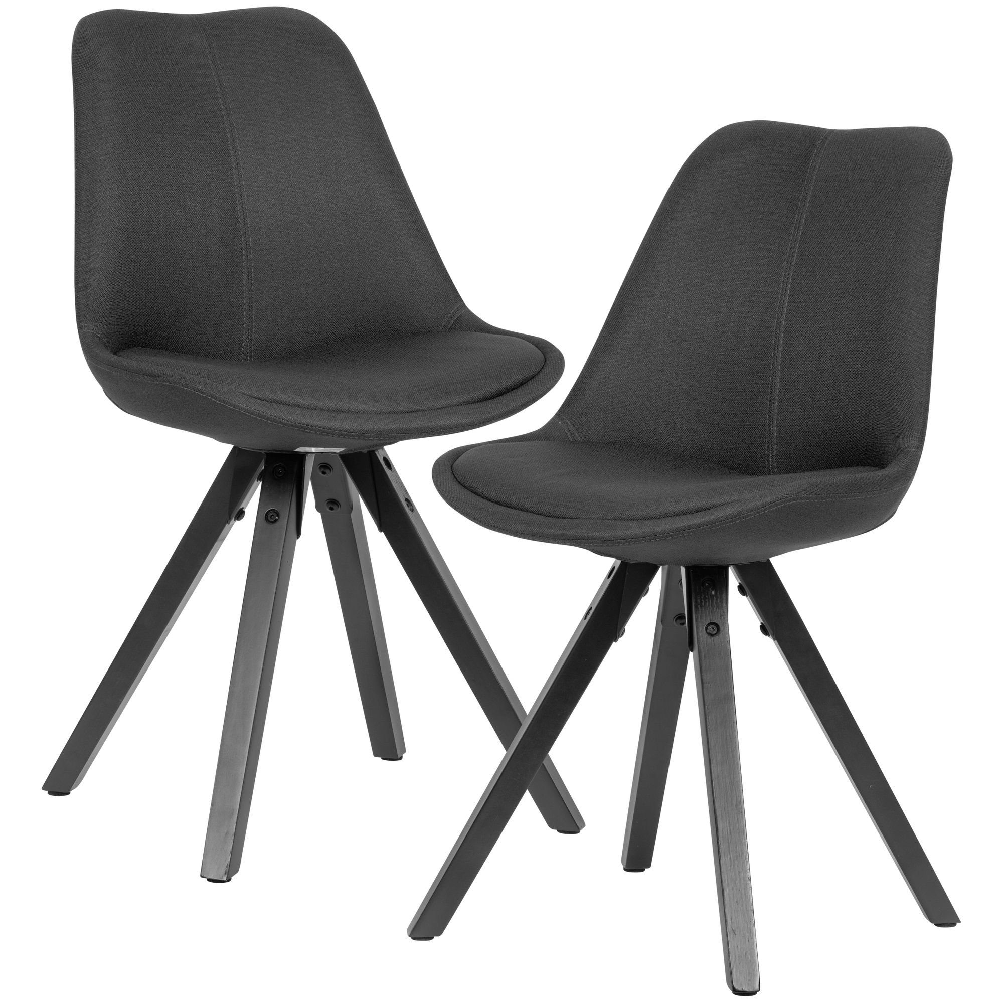 schwarze kg Modern (2er Stoff Holzbeine Anthrazit), WL6.122 Set Esszimmerstuhl Küchenstühle Esszimmerstühle 110 Wohnling Samt
