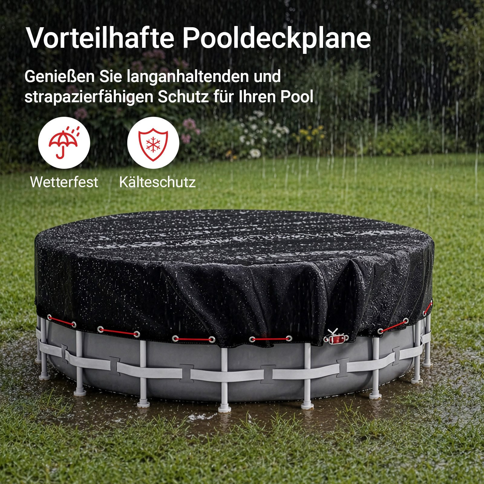 Youyijia aufblasbare Whirlpoolabdeckung Solar Poolabdeckung Pool Abdeckplane Rechteckig Poolplane PE Materiall