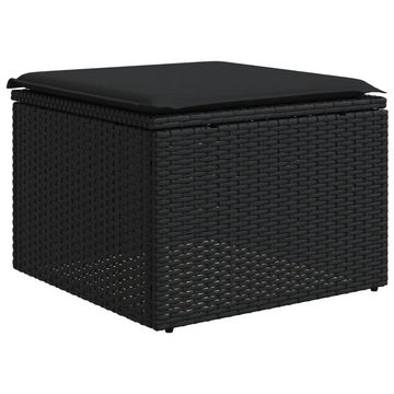 vidaXL Loungesofa 5-tlg. Garten-Sofagarnitur mit Kissen Schwarz Poly Rattan, 1 Teile