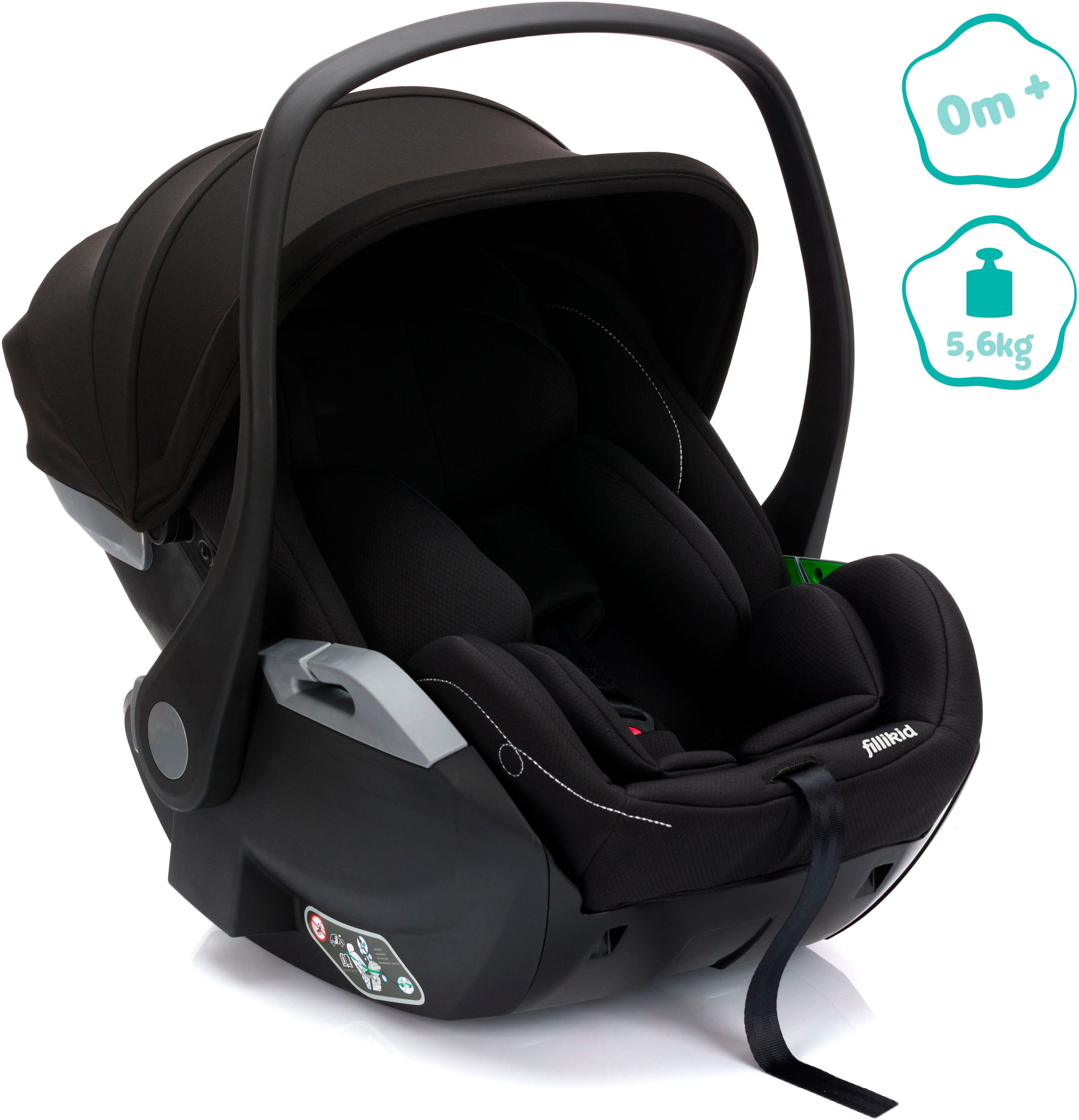 Fillikid Autokindersitz NOA, inkl. Basisstation, ab: ab Geburt, ab: 40 cm, bis: 87 cm, Gr. 0, 360 °