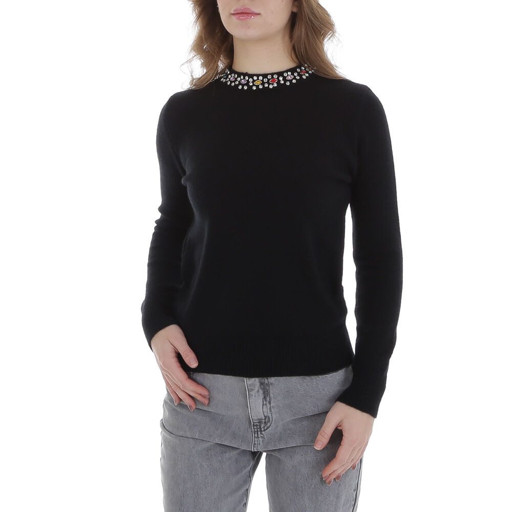 Ital-Design Strickpullover Damen Freizeit (88578851) Strass Stretch Strickp günstig online kaufen