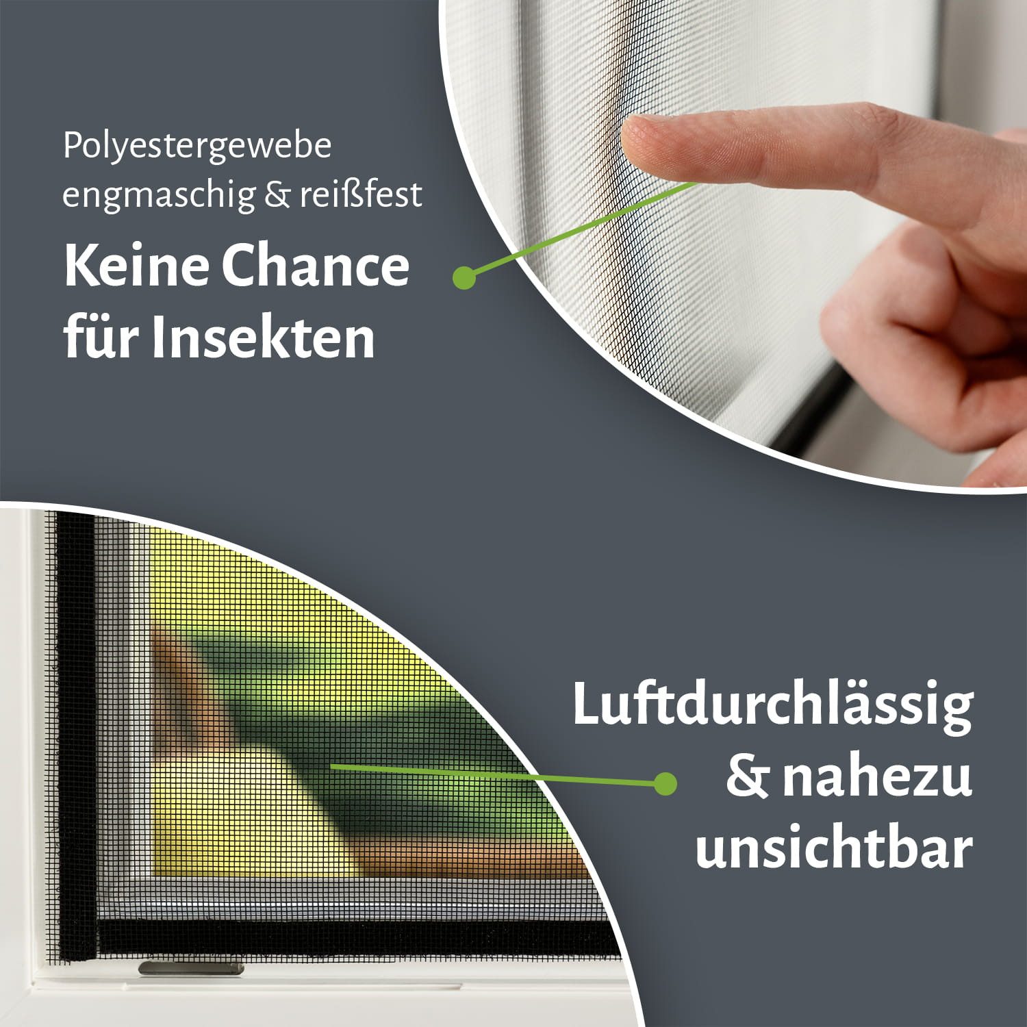 empasa Insektenschutz-Fensterrahmen mit Klettband, (1-St), Polyester Fliegengitter Fenster mit Klettband, schwarz