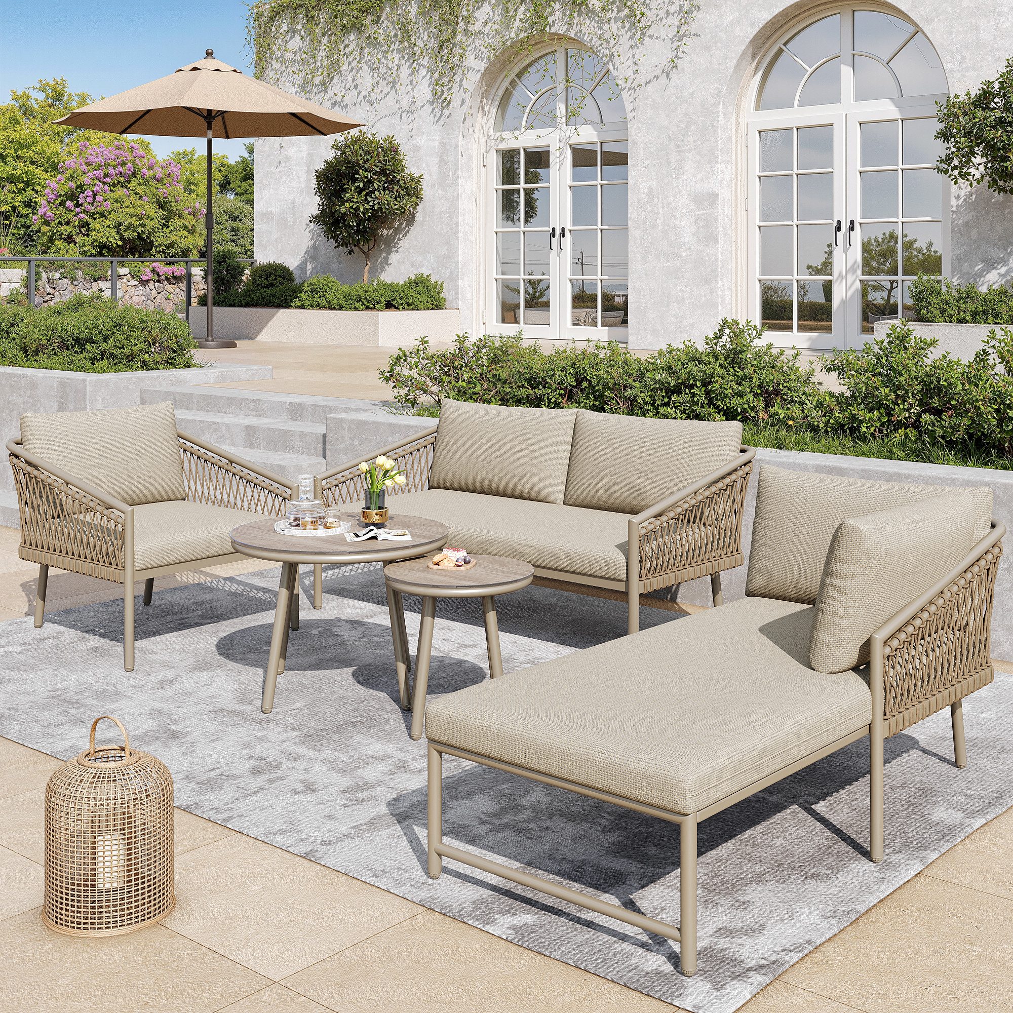 Ulife Gartenlounge-Set Gartenmöbel Set Balkonset, modernes günstig online kaufen