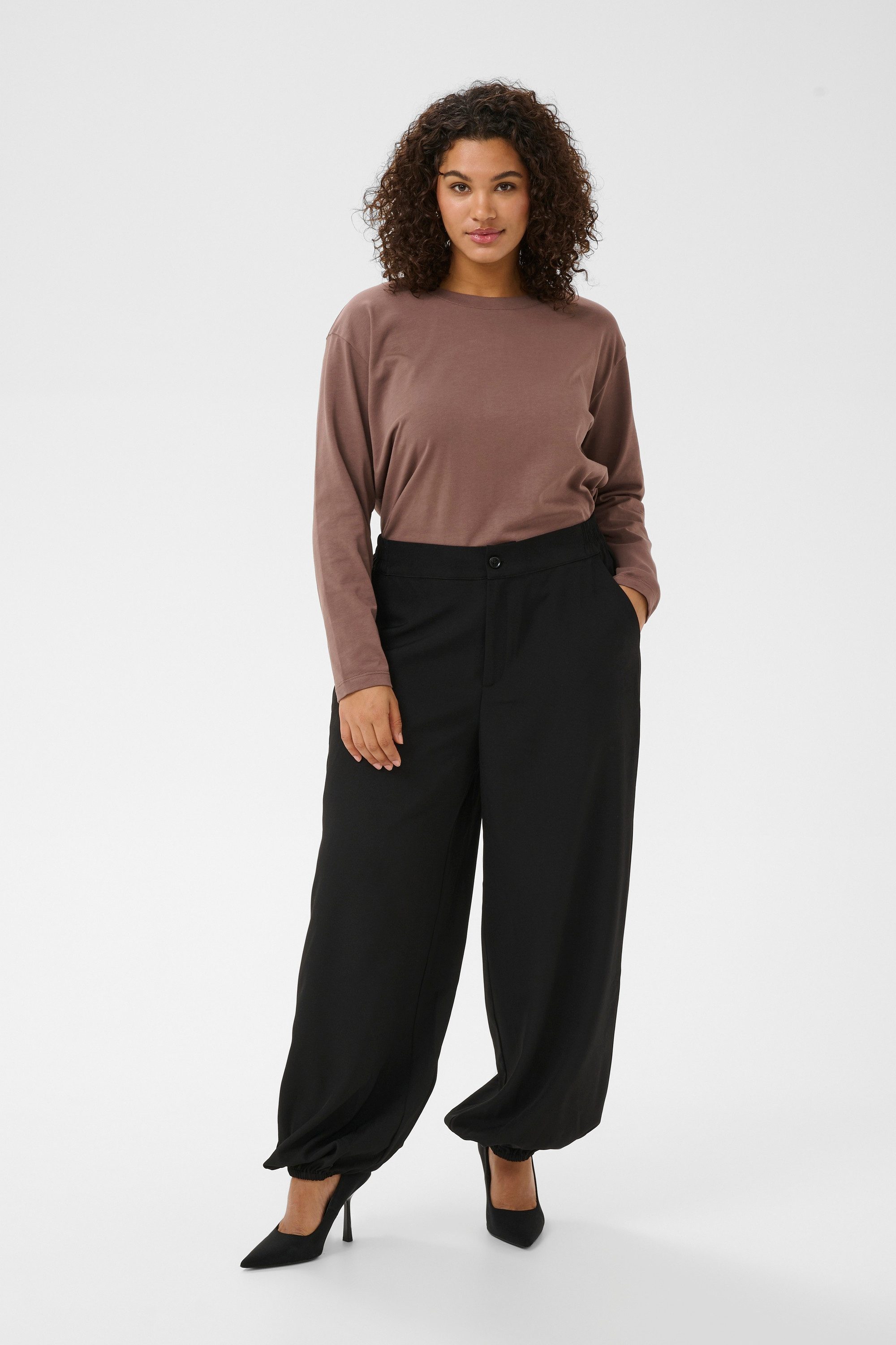 KAFFE Curve Stoffhose Casual Hose KCyasmina Große Größen günstig online kaufen