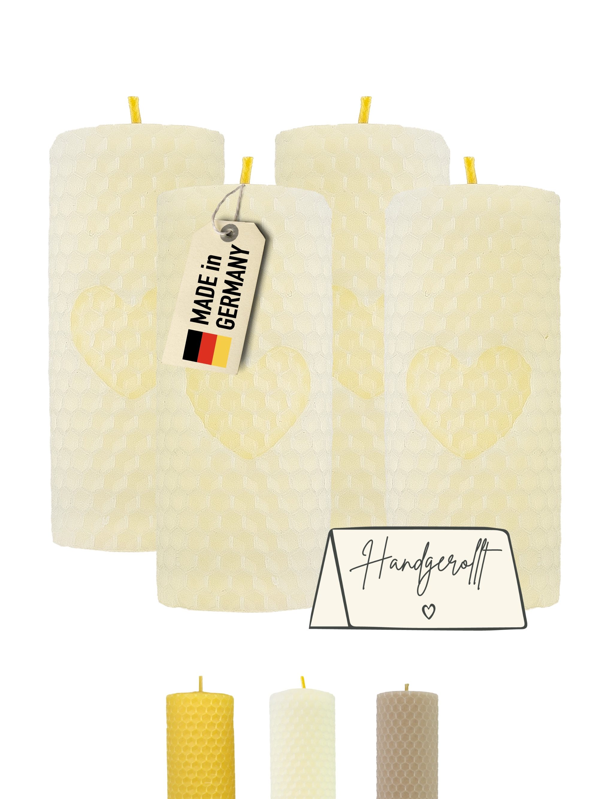 Wachsmann Bienenprodukte Bienenwachskerze handgerollt, 100 % günstig online kaufen
