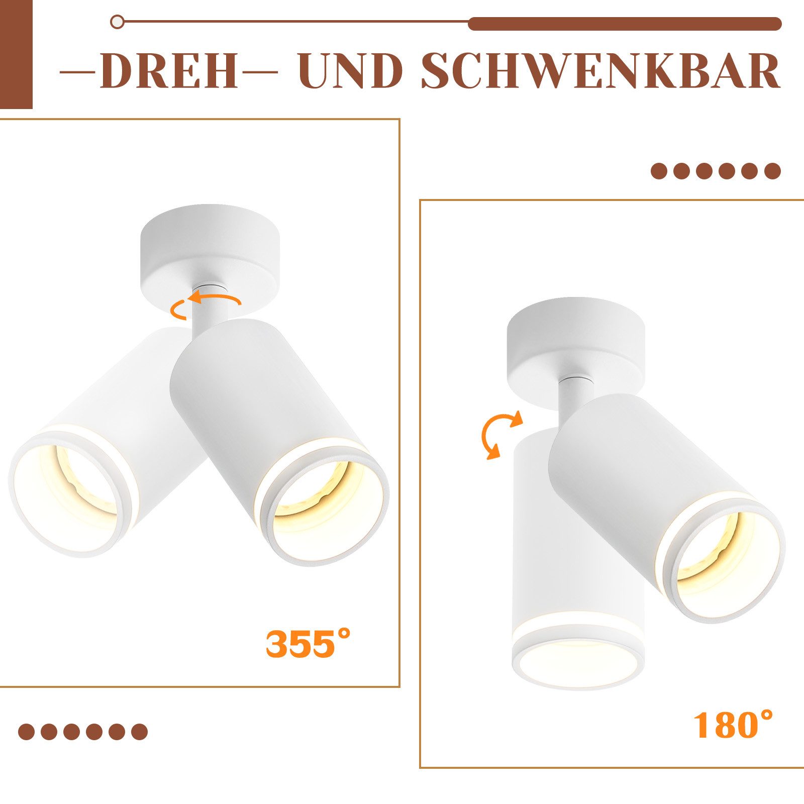 Nettlife Deckenstrahler Schwarz Schwenkbar Modern Wandstrahler günstig online kaufen
