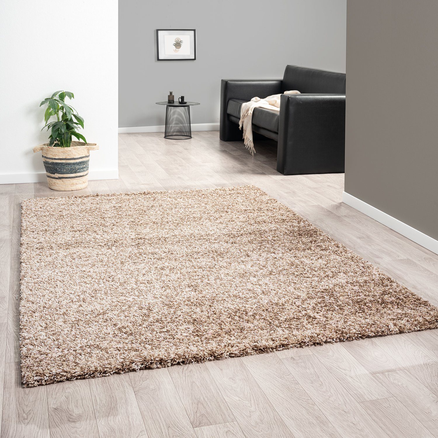 Vimoda Hochflor-Teppich LUX Shaggy Hochwertige Premium Qualität, Rechteckig, Höhe: 30 mm, Läufer hochflor Shaggy Einfarbig extra Dicht & weich für Wohnzimmer