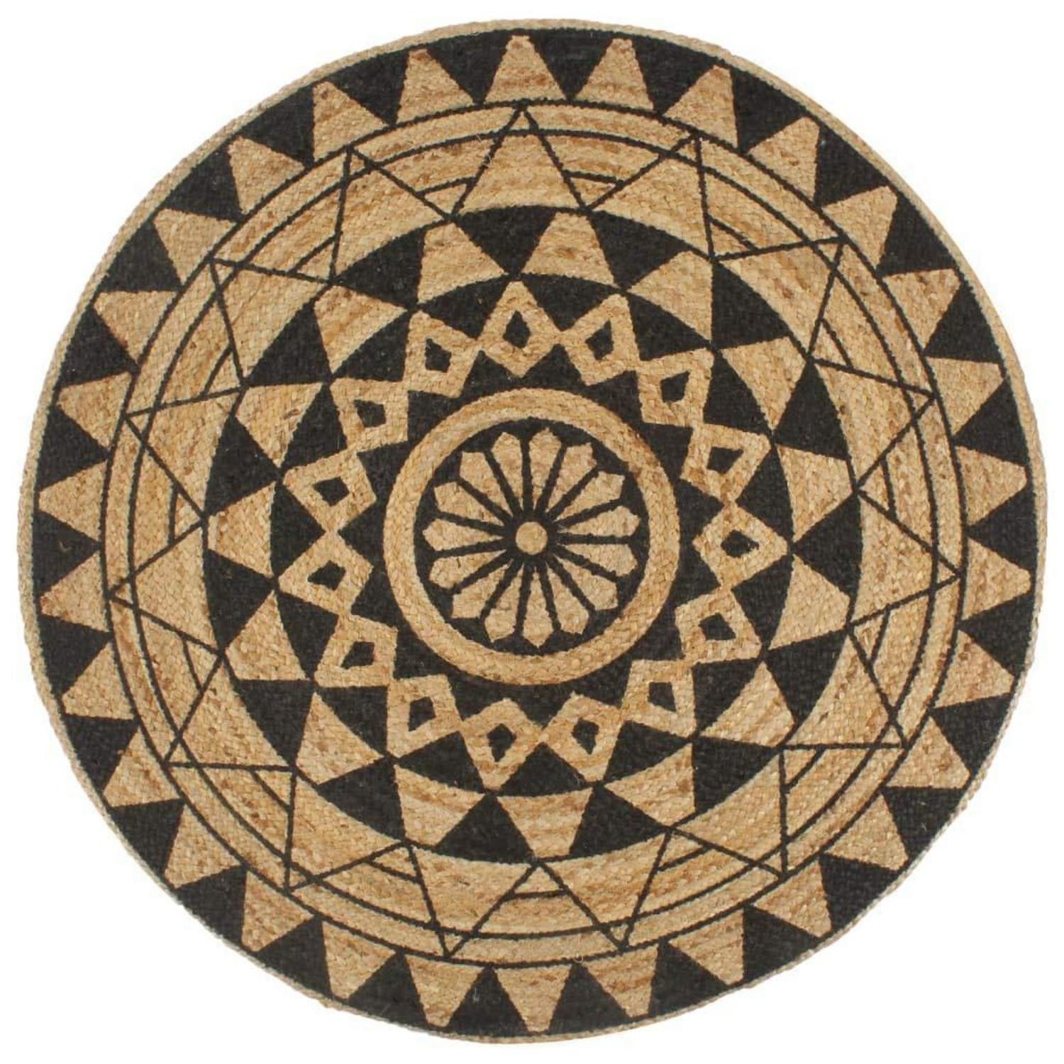 LuxusKollektion Outdoorteppich Teppich Outdoor Rund geflochten Jute 90 cm, rund, Höhe: 10 mm