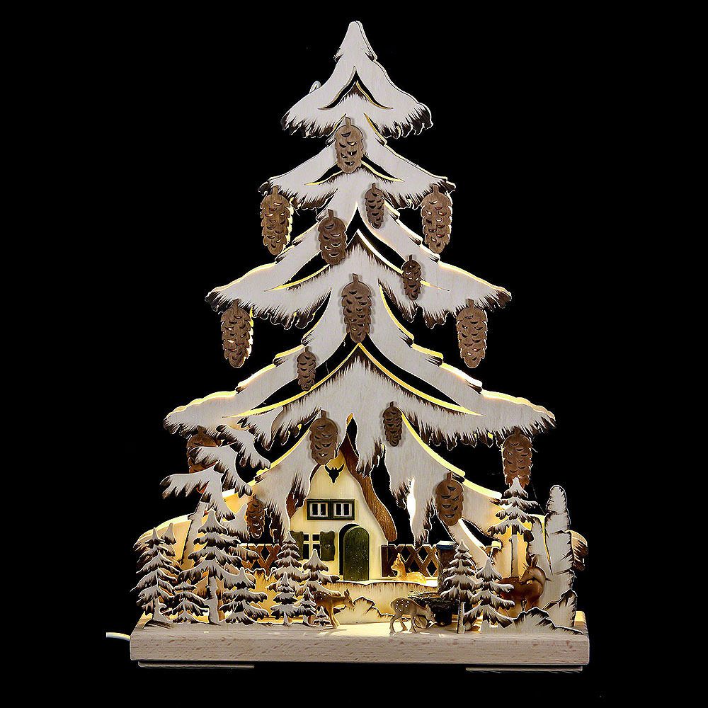 RATAGS Kunsthandwerk Schwibbogen Lichterspitze am Waldhaus (32x44cm) von RATAGS Holzdesign