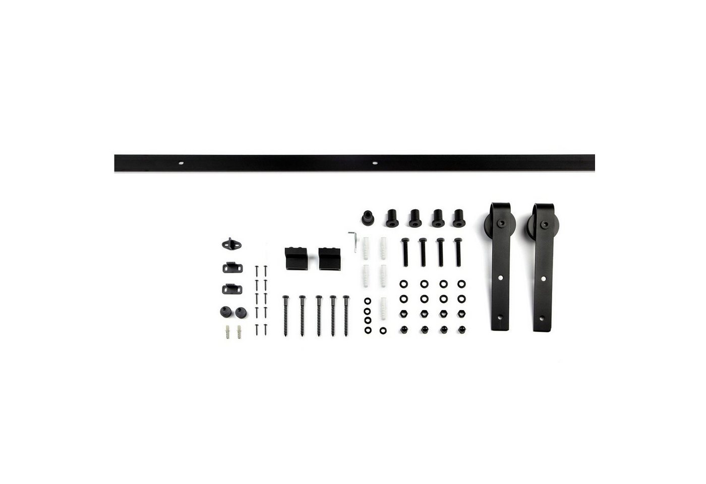 Thumbnail - SO-TECH® Schiebetür Schiebetürbeschlag LOUNGE mit Soft-Close schwarz aus Stahl, belastbar bis 100 kg, Komplettset