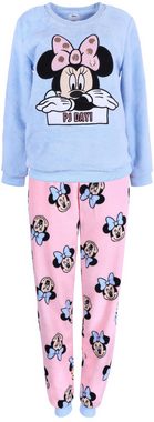 Sarcia.eu Schlafanzug Warmes, blau-pinkes Damenpyjama + Socken Minnie Mouse Disney XS