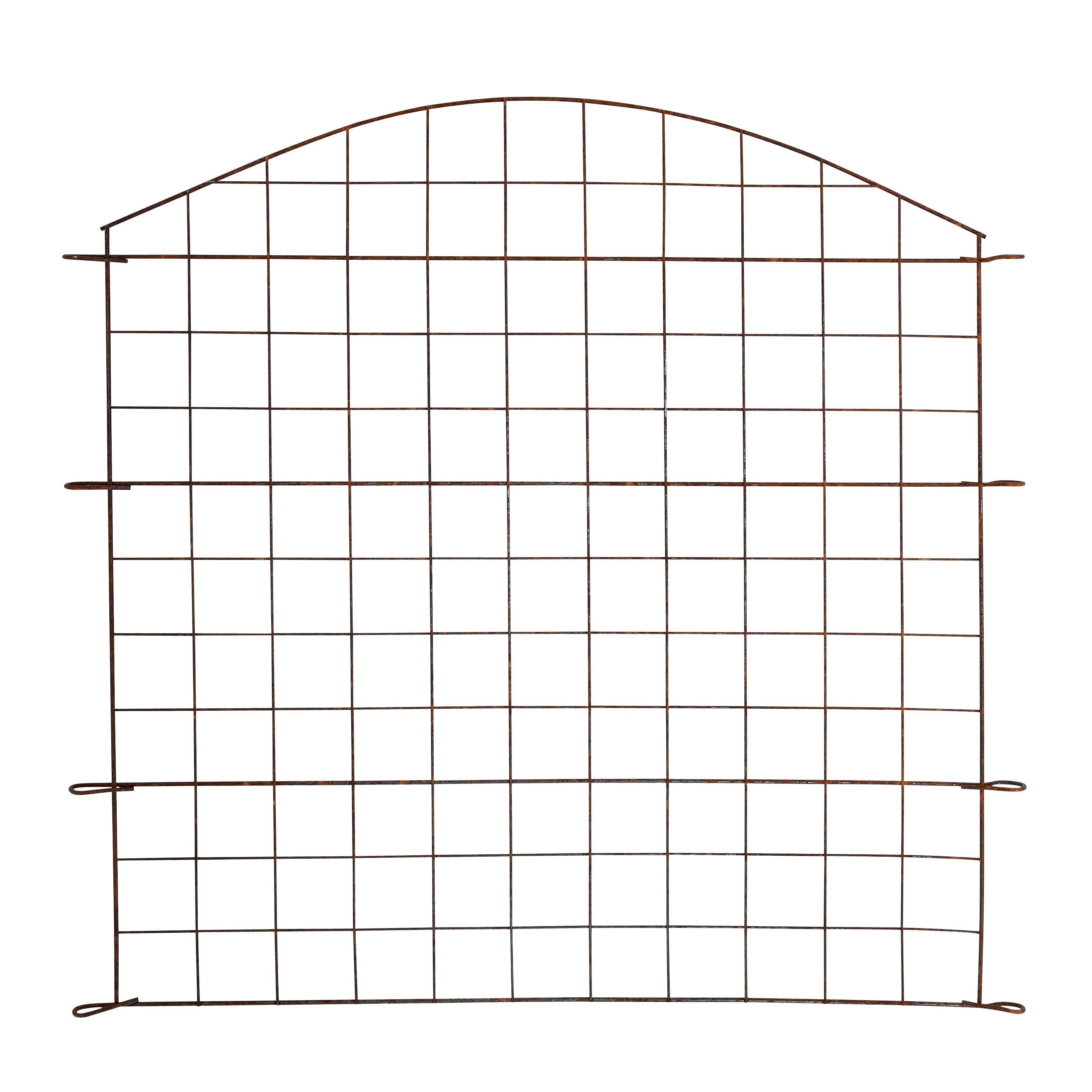 ESTEXO Gartenzaun Rost Teichzaun Gitterzaun 11tlg Set Steckzaun Metall Zaun Oberbogen