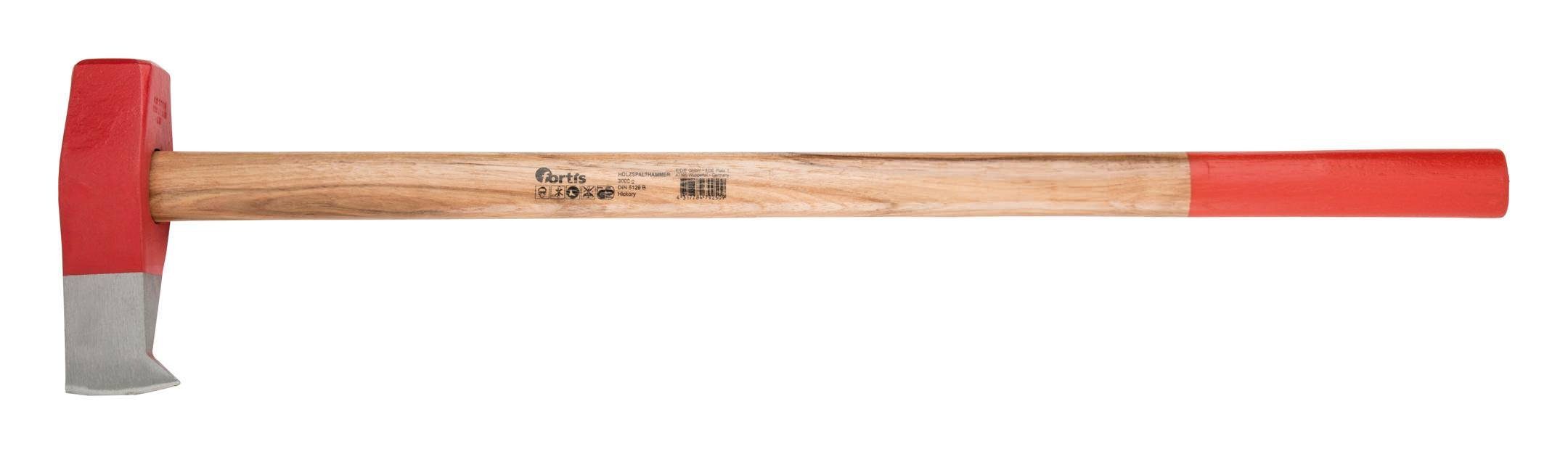 fortis Spalthammer, Holzspalthammer 3 kg Hickory 3000g