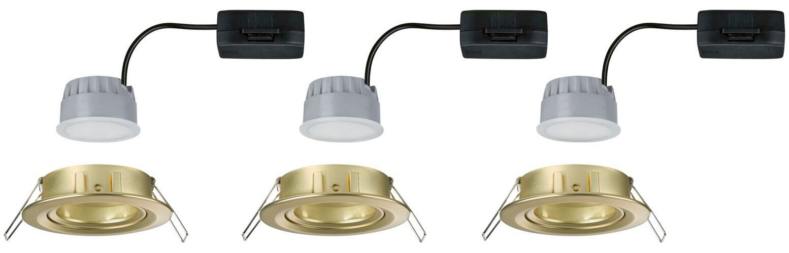 Paulmann LED Einbauleuchte LED Einbauleuchte 3-Step-Dim Nova Coin rund 84mm 50° Gold matt, LED fest integriert, Warmweiß, mehrere Helligkeitsstufen
