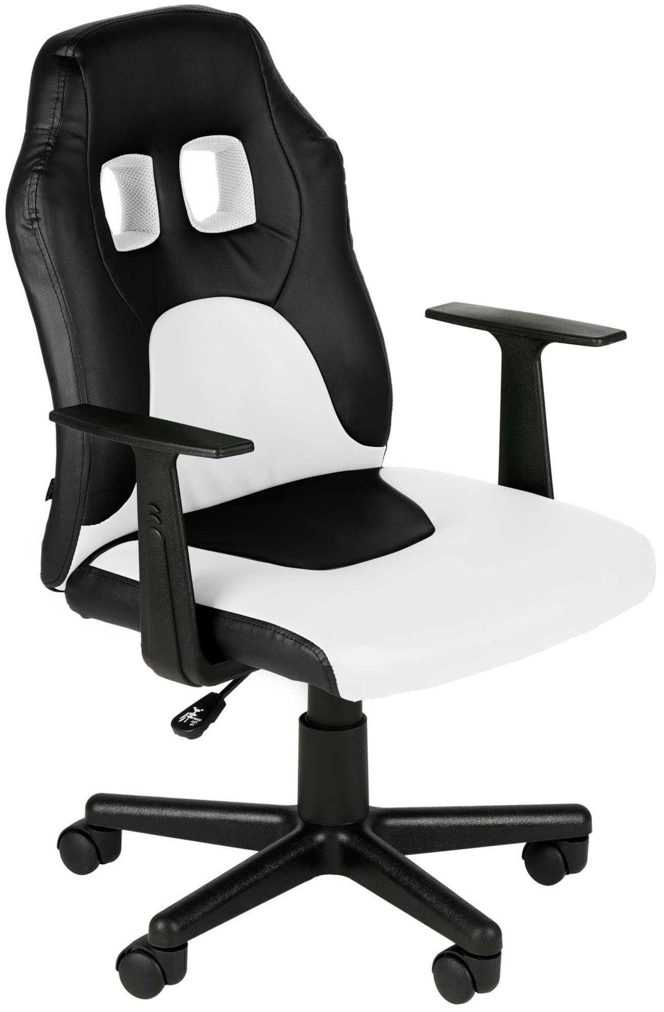 CLP Gaming Chair Fun, Kinder-Bürostuhl, mit abnehmbaren Armlehnen schwarz/weiß
