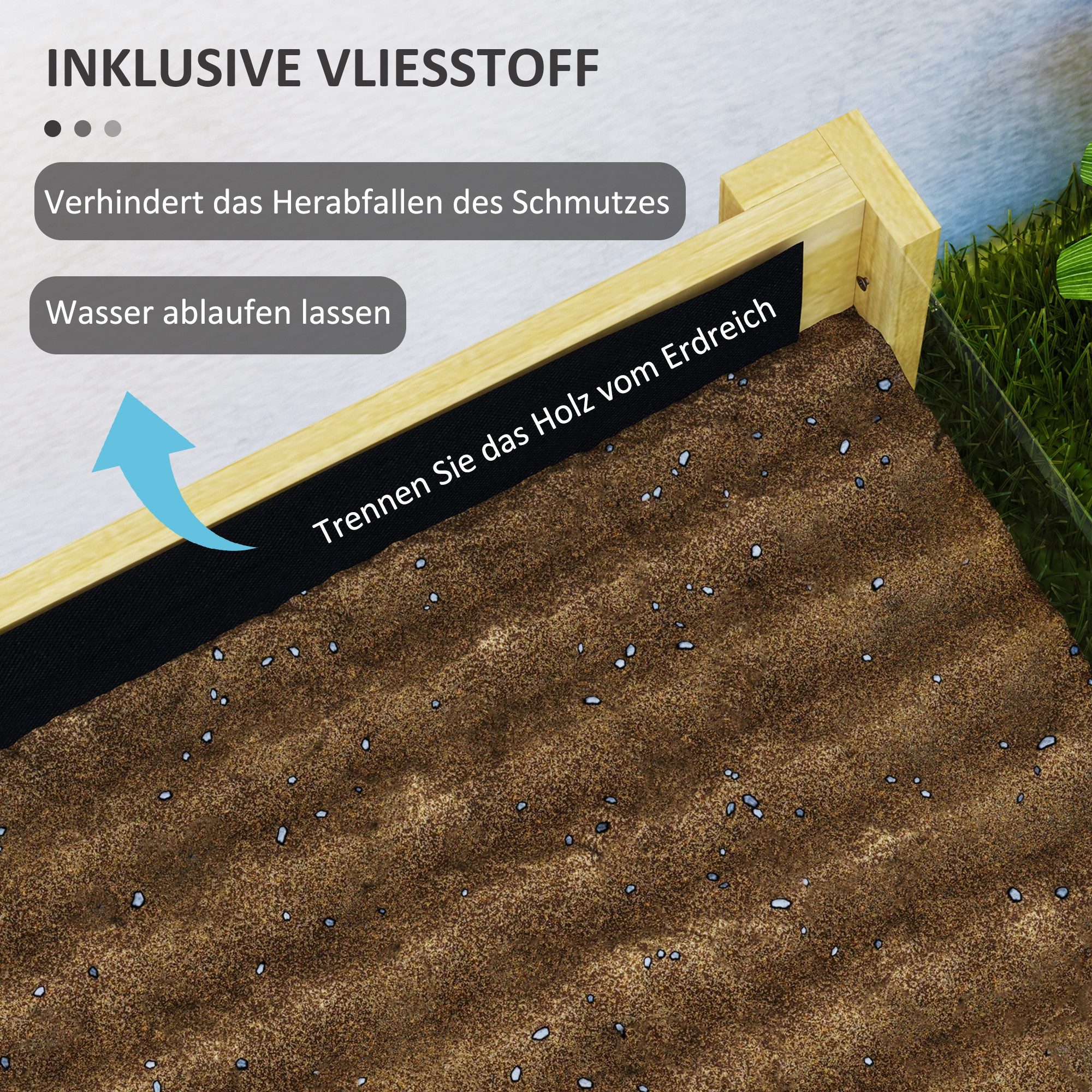 furnicato Hochbeet Holz-Pflanzbox mit Acrylplatten, 110x50x80 cm