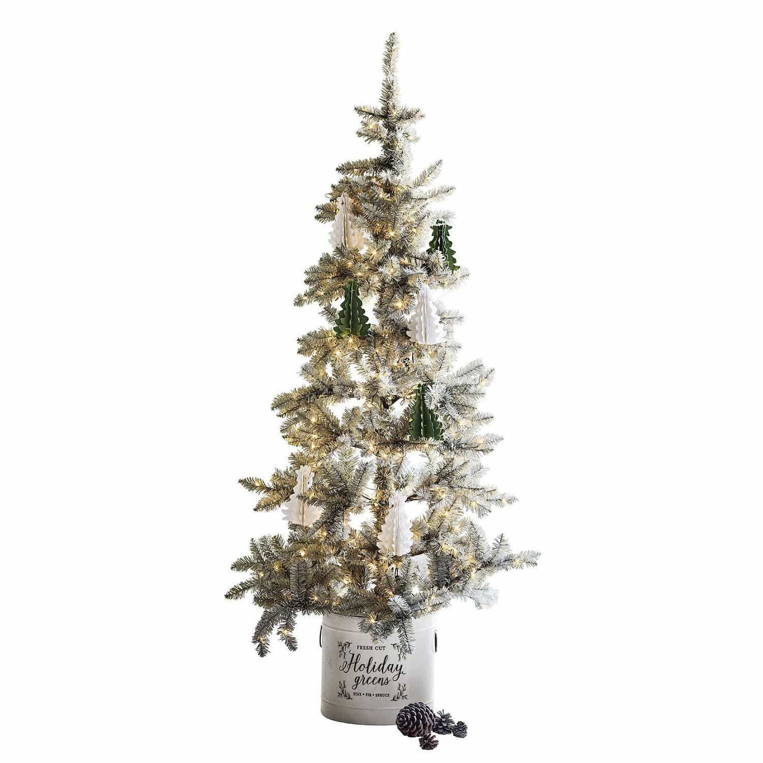 Mirabeau Künstlicher Weihnachtsbaum Weihnachtsbaum Sansais grün/weiß, none