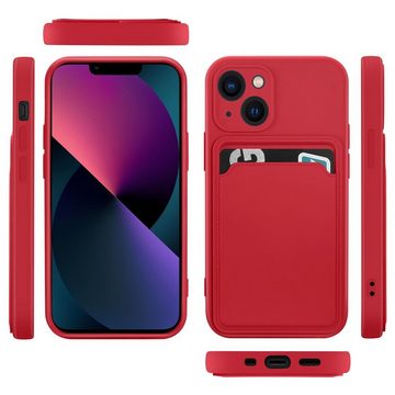 CoolGadget Handyhülle Rot als 2in1 Schutz Cover Set für das Apple iPhone 14 6,1 Zoll, 2x 9H Glas Display Schutz Folie + 1x TPU Case Hülle für iPhone 14