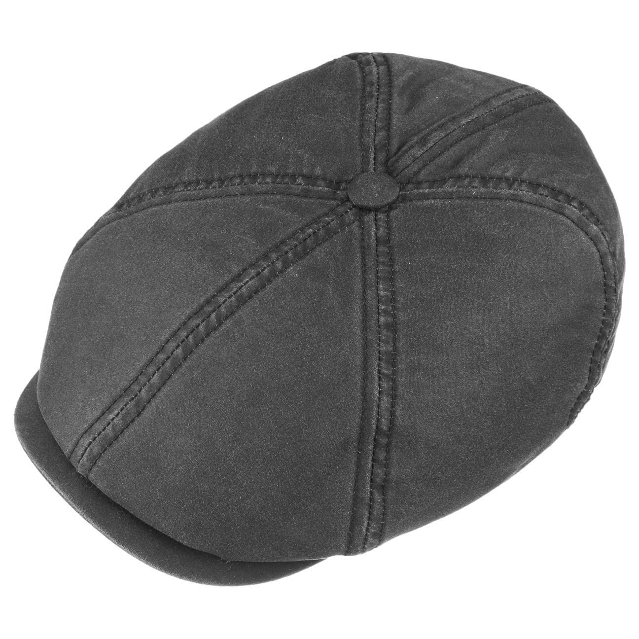 Stetson Flat Cap (1-St) Flatcap Schirm schwarz mit