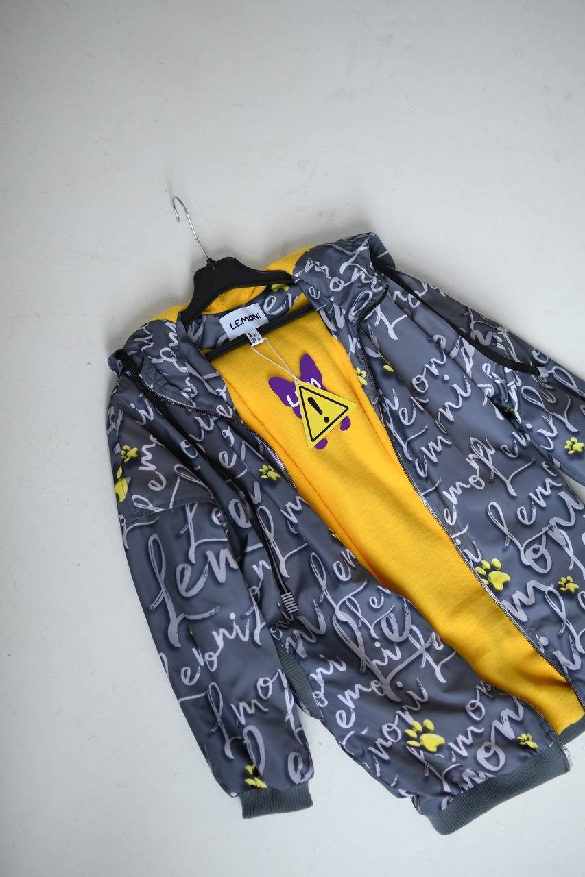 LEMONI Regenjacke Fleecegefütterte Windjacke Lemoni für Mädchen und Jungen mit Kapuze