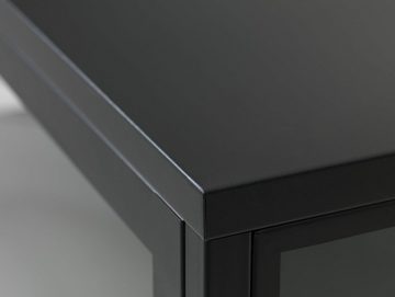 möbelando Vitrine CARMEL (B/H/T: 57x160x40 cm) aus Metall in schwarz