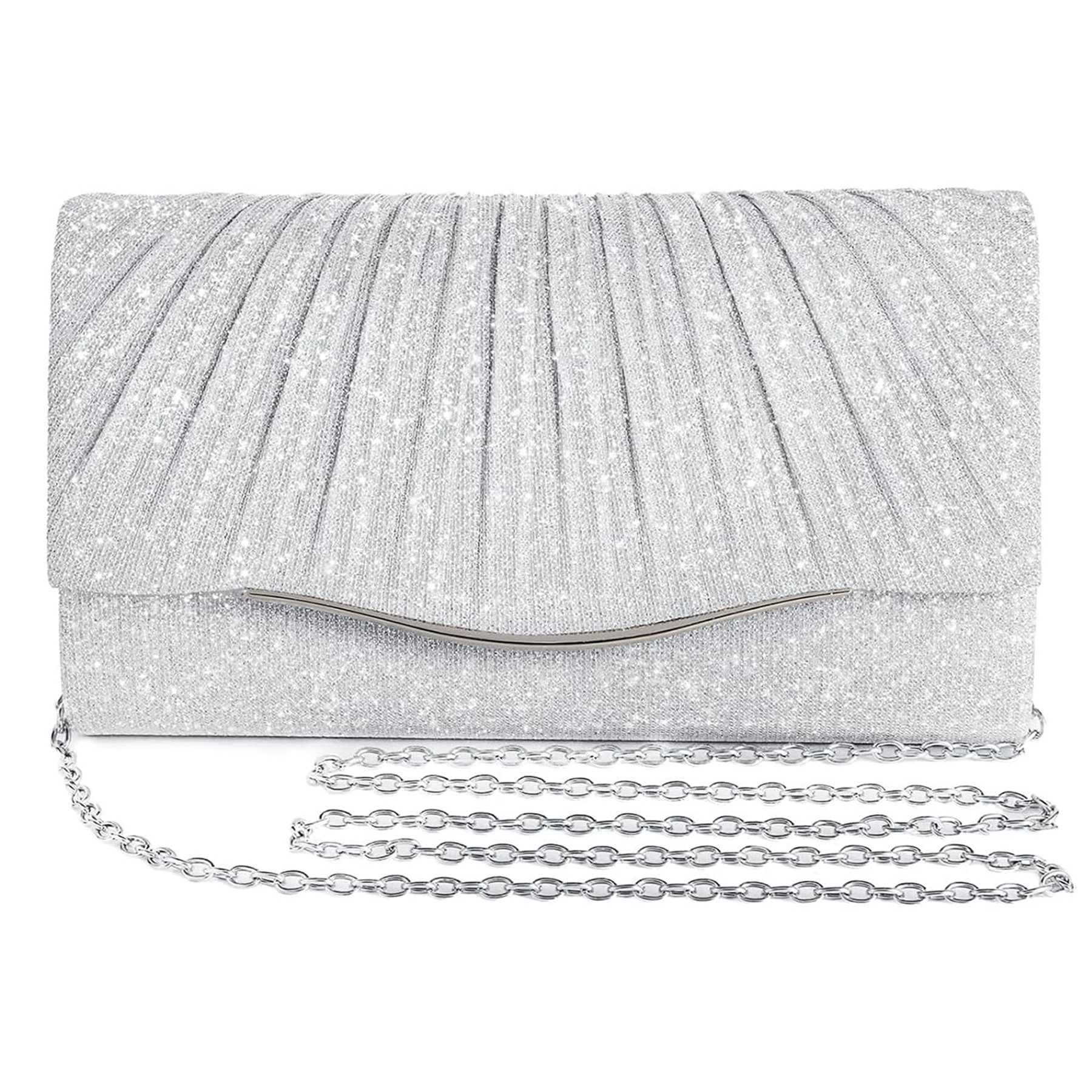 Mutig Abendtasche Glitzer Abendtasche Damen Clutch mit Kette, Elegante Umhängetasche (Umschlag Clutch mit Pailletten, Handtasche), für Hochzeit, Party, Abendveranstaltung und Bankett