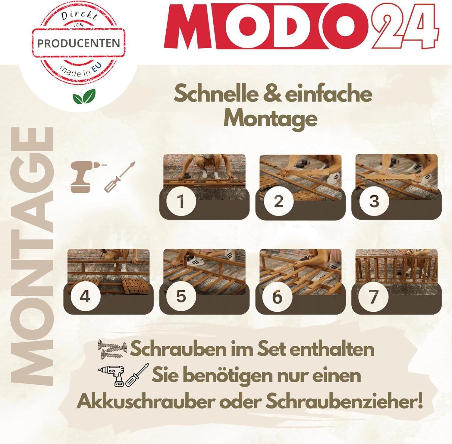 Modo24 Weinregal Flaschenregal Holzregal Flaschenständer Varianten 12 bis 91 Flaschen, RW1 Getränkeregal, 3 Farben, FSC Holz Nachhaltig – Bild 5 von 5