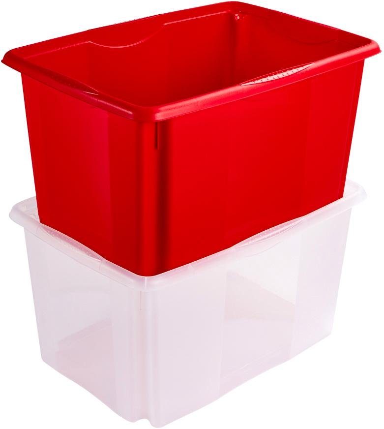 keeeper Aufbewahrungsbox emil (Set, 2 St), 45 L, mit Deckel, hochwertiger Kunststoff